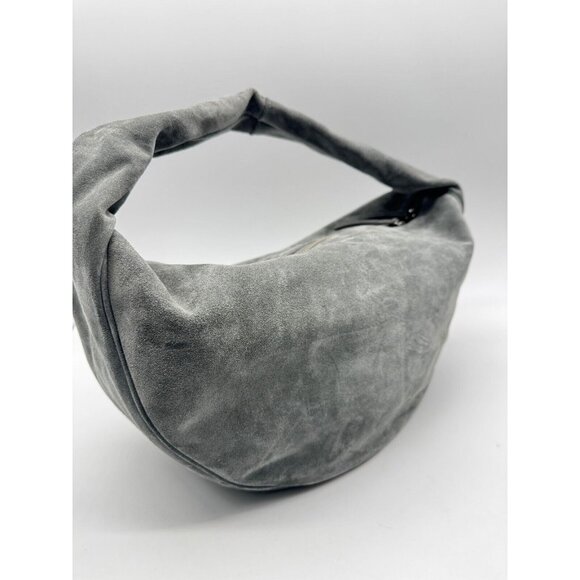BY FAR Maxi Cush 100% cowhide leather large shoulder bag + Dust bag CEMENT SUEDE - Picture 8 of 14